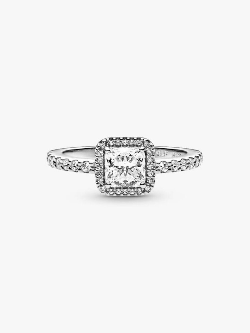 Pandora Square Sparkle Halo Ring